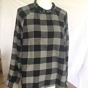 Women’s Loft Plaid Top Flannel Pullover Large